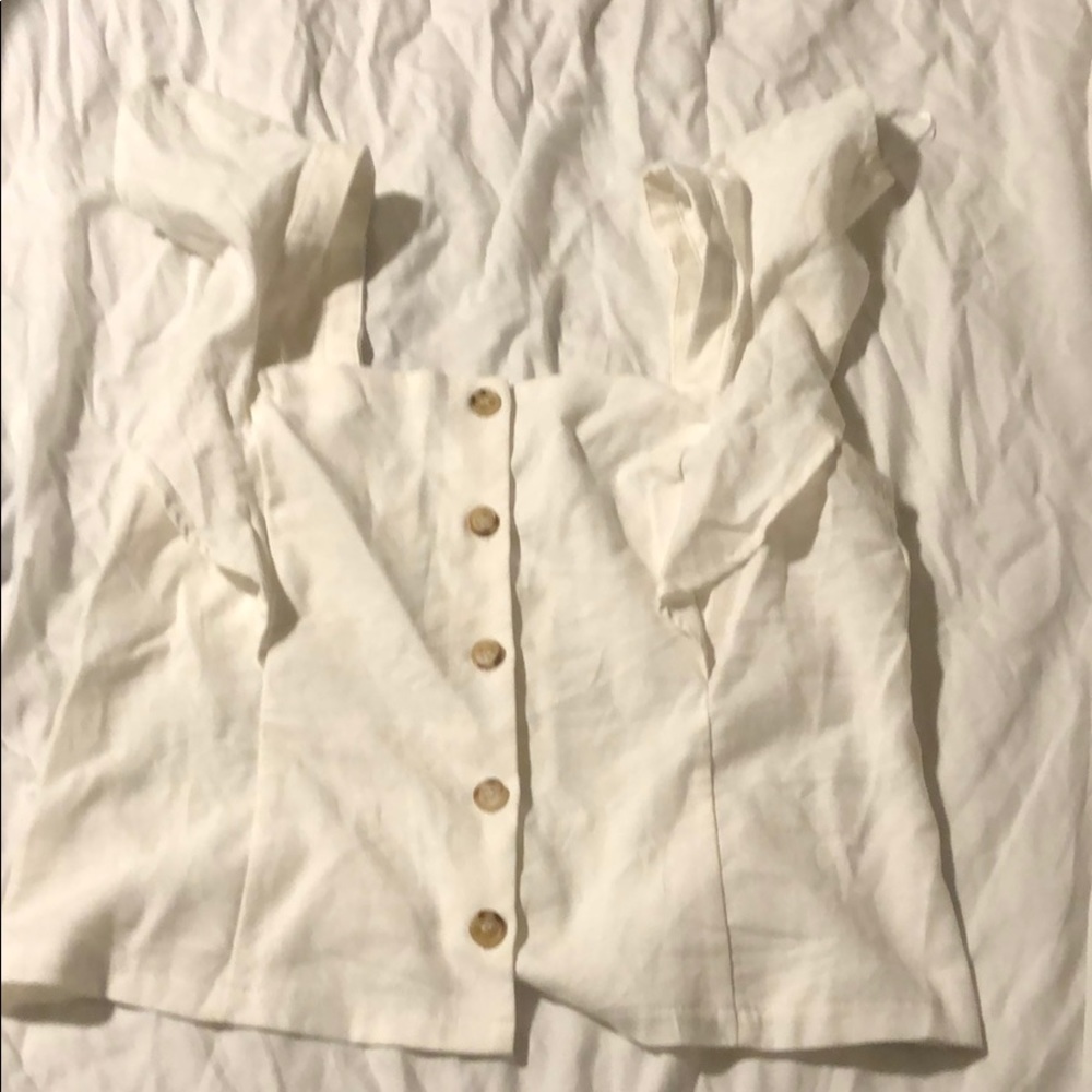 Lush white ruffle crop top
